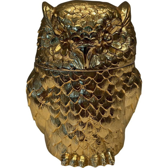 Image 1 of Seau à glace vintage avec hibou doré, 1970