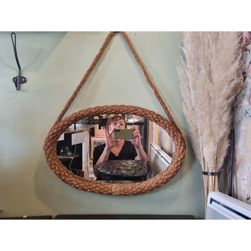 Miroir vintage en corde, 1960
