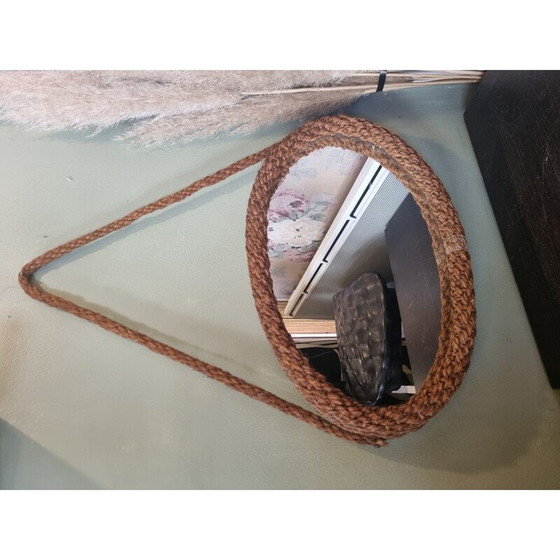Image 1 of Miroir vintage en corde, 1960