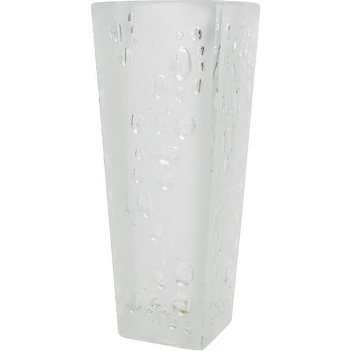 Vase en verre vintage Pologne 1970