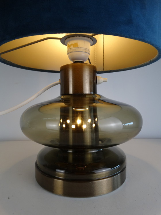 Image 1 of Lampe de table en verre vintage