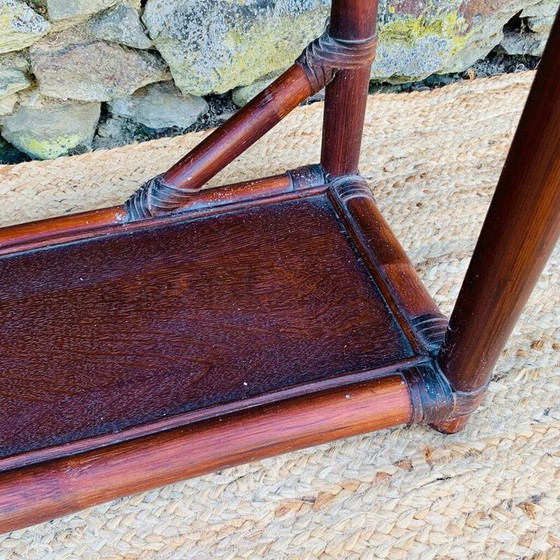 Image 1 of Etagère vintage en bambou et bois, 1970