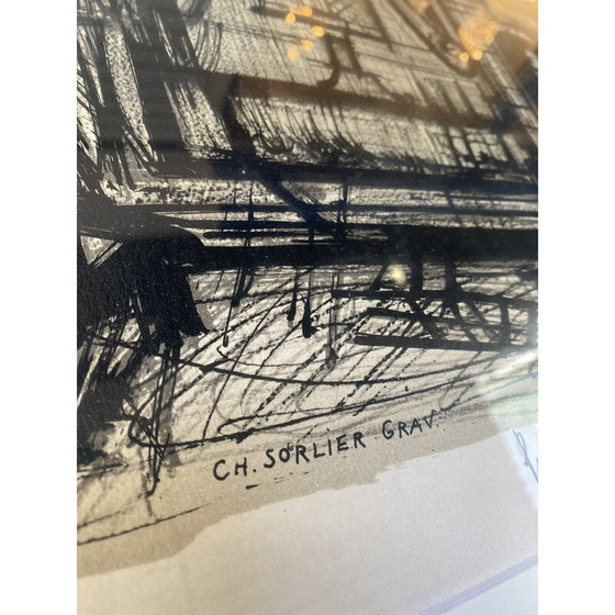 Image 1 of Lithographie vintage "Dans les montagnes" de Bernard Buffet, 1990