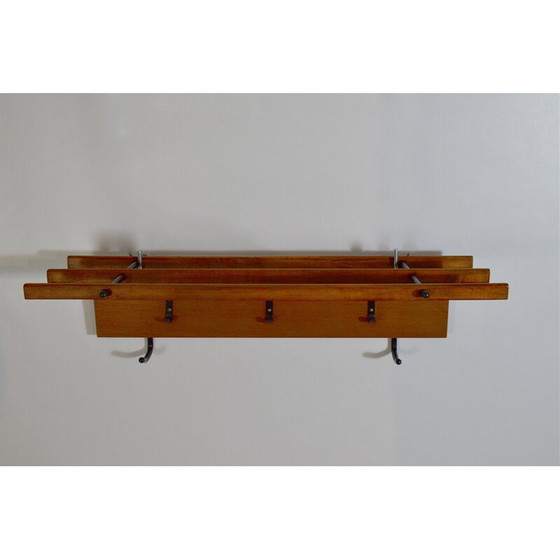 Image 1 of Porte-manteau mural vintage en teck Scandinave 1960s