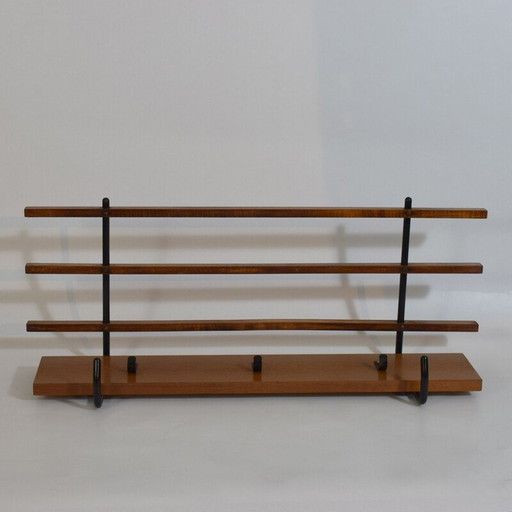 Porte-manteau mural vintage en teck Scandinave 1960s