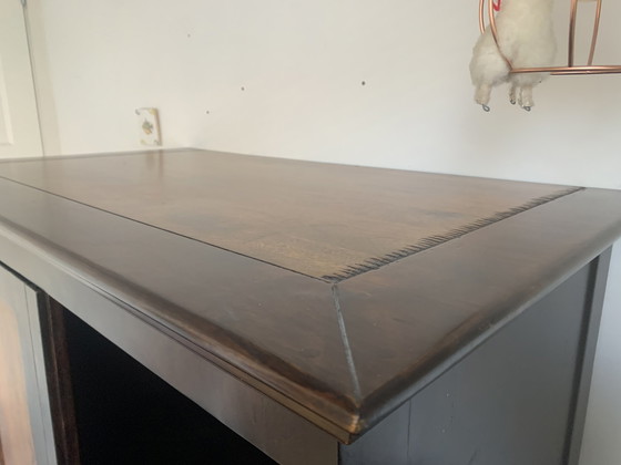 Image 1 of Meuble TV/ordinateur vintage avec tiroir coulissant