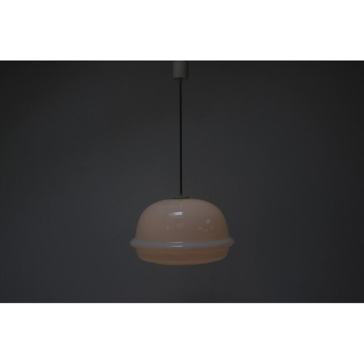 Lampe suspendue vintage en verre et métal pour Napako, Tchécoslovaquie 1960