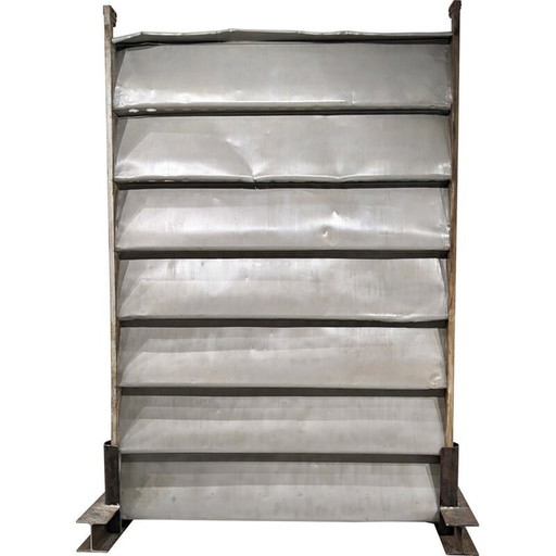 Panneau vintage "Onde" en aluminium et bois par Jean Prouvé, années 1950