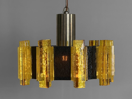 Image 1 of Lampe suspendue/chandelier en acrylique par Claus Bolby pour Cebo Industri. Danemark 1960S