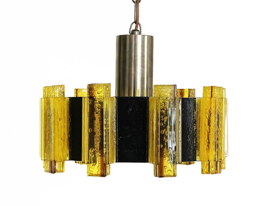 Image 1 of Lampe suspendue/chandelier en acrylique par Claus Bolby pour Cebo Industri. Danemark 1960S