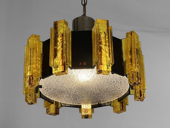 Image 1 of Lampe suspendue/chandelier en acrylique par Claus Bolby pour Cebo Industri. Danemark 1960S