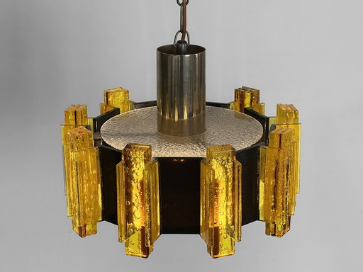 Lampe suspendue/chandelier en acrylique par Claus Bolby pour Cebo Industri. Danemark 1960S