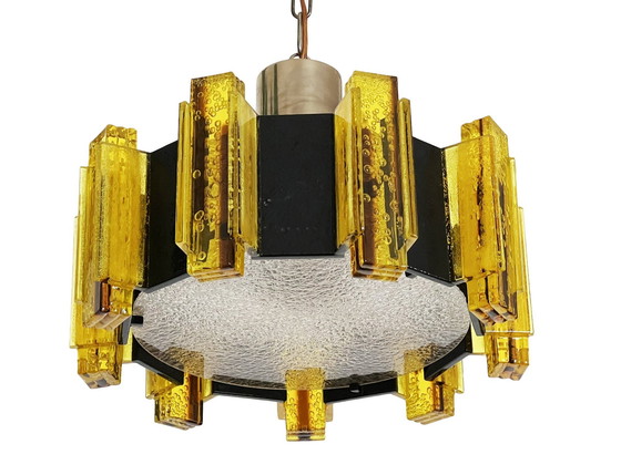 Image 1 of Lampe suspendue/chandelier en acrylique par Claus Bolby pour Cebo Industri. Danemark 1960S