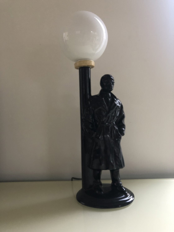 Image 1 of Lampe boule 1980 Céramique Détective