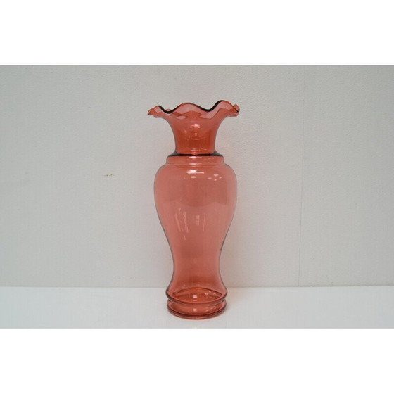 Image 1 of Vase en verre tchèque vintage de Glasswork Novy Bor, années 1950