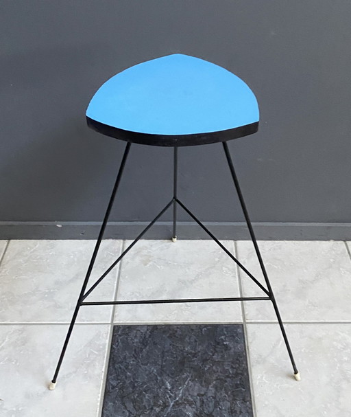 Table haute à plantes en formica bleu 1960S