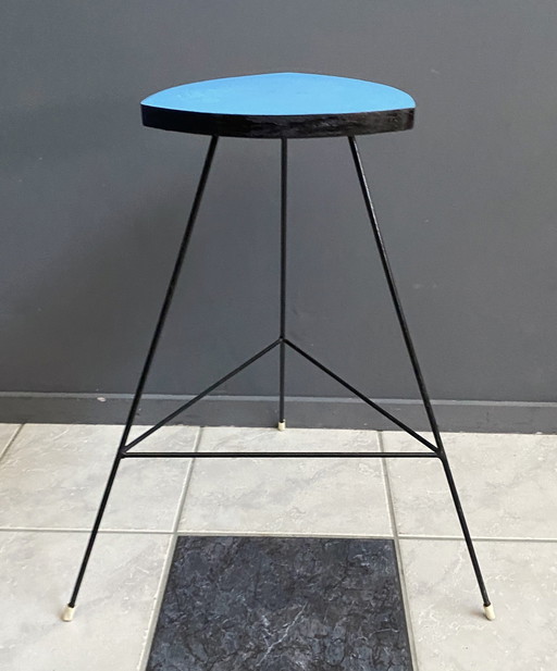 Table haute à plantes en formica bleu 1960S