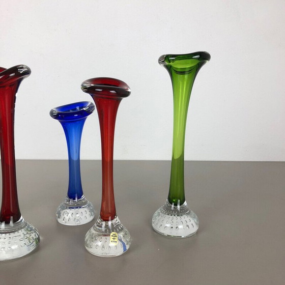 Image 1 of Ensemble de 5 vases vintage en verre coloré par Bo Borgstrom pour Aseda, Suède 1970