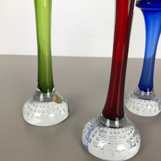 Image 1 of Ensemble de 5 vases vintage en verre coloré par Bo Borgstrom pour Aseda, Suède 1970
