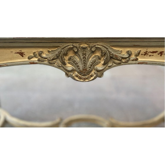 Image 1 of Banc vintage en rotin et bois laqué