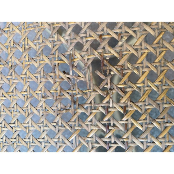 Image 1 of Banc vintage en rotin et bois laqué