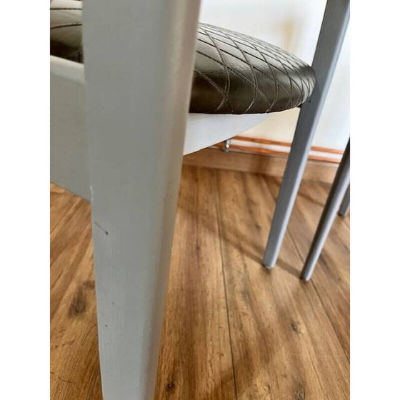 Image 1 of Paire de fauteuils vintage en simili cuir gris