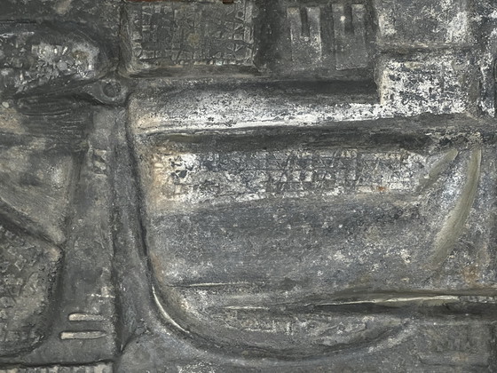 Image 1 of 1 Sculpture en relief en fibre de verre, 1960S. Abstraction Brutaliste , Mur, Panneau ,