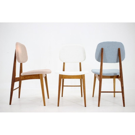 Image 1 of Ensemble de 3 chaises de salle à manger vintage en chêne, Tchécoslovaquie 1960