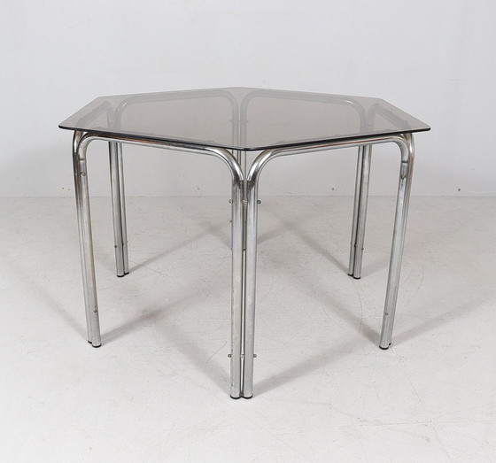 Image 1 of Table de salle à manger hexagonale Mid Century, Italie, années 1970