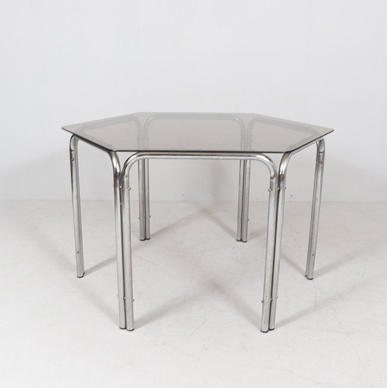 Image 1 of Table de salle à manger hexagonale Mid Century, Italie, années 1970