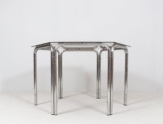 Image 1 of Table de salle à manger hexagonale Mid Century, Italie, années 1970