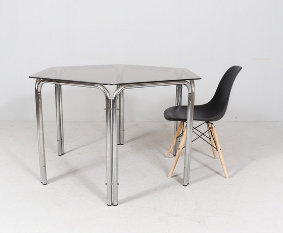 Image 1 of Table de salle à manger hexagonale Mid Century, Italie, années 1970