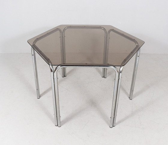 Image 1 of Table de salle à manger hexagonale Mid Century, Italie, années 1970