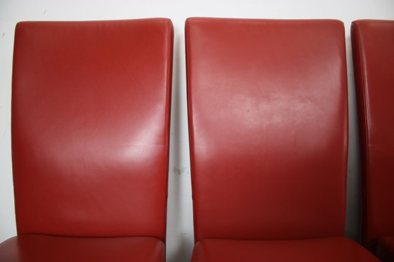 Image 1 of Ensemble de 6 chaises Rolf Benz 7400 Chaises Rouge Cuir véritable