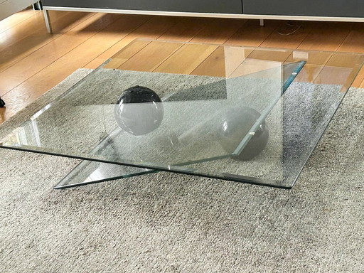 *Vente : Table basse Maurice Barilone - Verre et Marbre