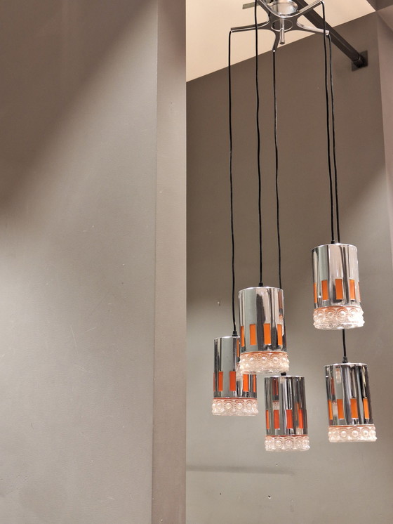 Image 1 of Lampe pendante en cascade vintage 1970