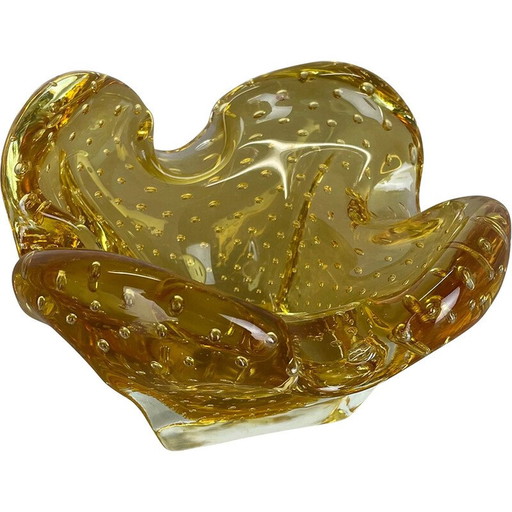Cendrier vintage en verre de Murano "Honey Bubble", Italie, années 1970