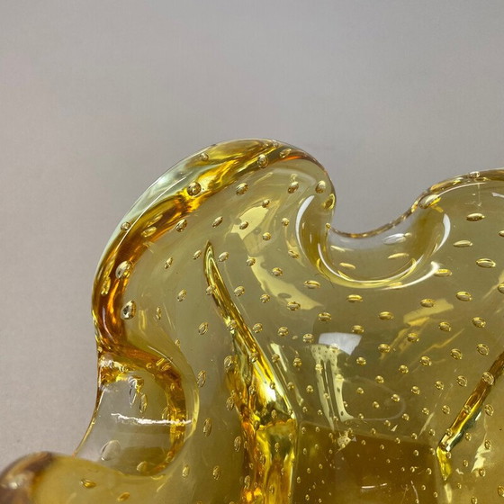 Image 1 of Cendrier vintage en verre de Murano "Honey Bubble", Italie, années 1970