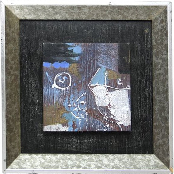 Image 1 of Huile sur toile vintage brutaliste, 1970