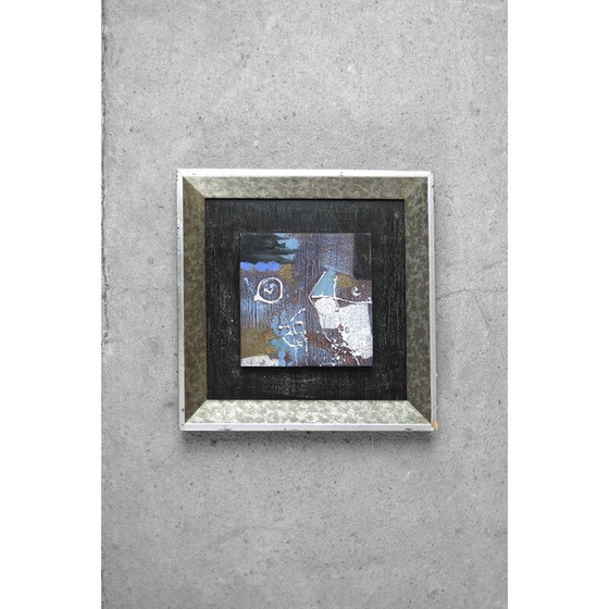 Image 1 of Huile sur toile vintage brutaliste, 1970