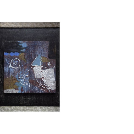 Image 1 of Huile sur toile vintage brutaliste, 1970