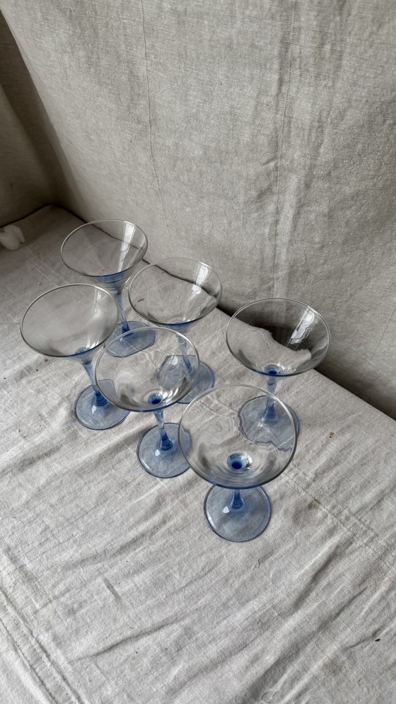 Image 1 of 6X Coupe Martini ou Champagne, Bleu clair, Luminarc