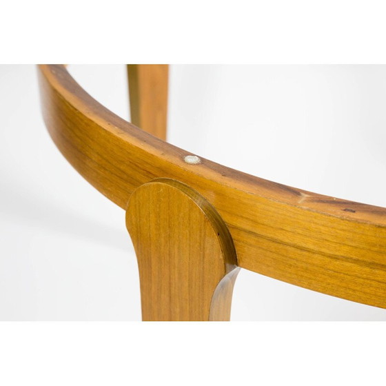 Image 1 of Table basse ronde vintage avec plateau en pierre