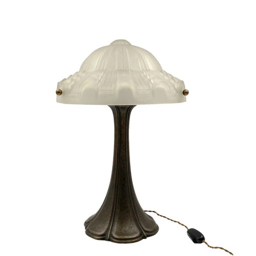 Lampe de table vintage en bronze, France 1930