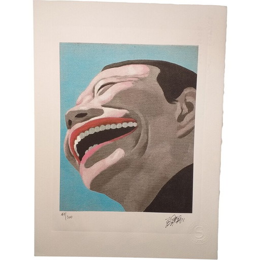 Lithographie vintage "99 Idol Series no 47" par Yue Minjun, 2010