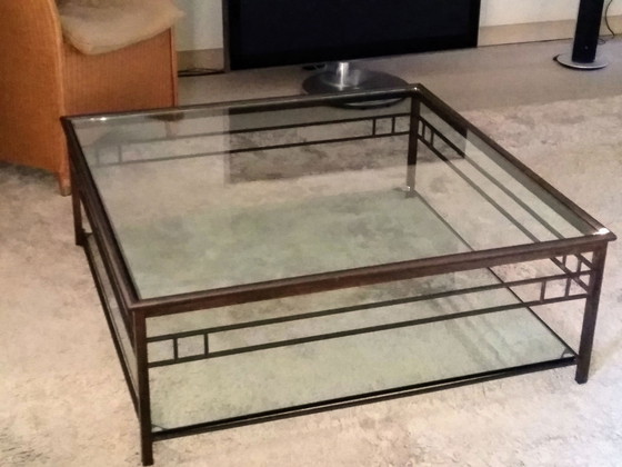 Image 1 of Table basse avec 2 plateaux en verre