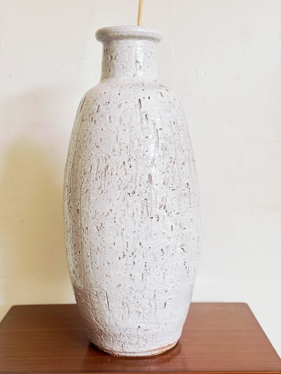 Image 1 of Vase de sol vintage brutaliste en céramique 1970