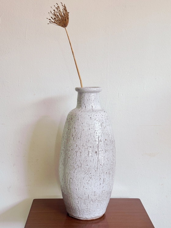 Image 1 of Vase de sol vintage brutaliste en céramique 1970