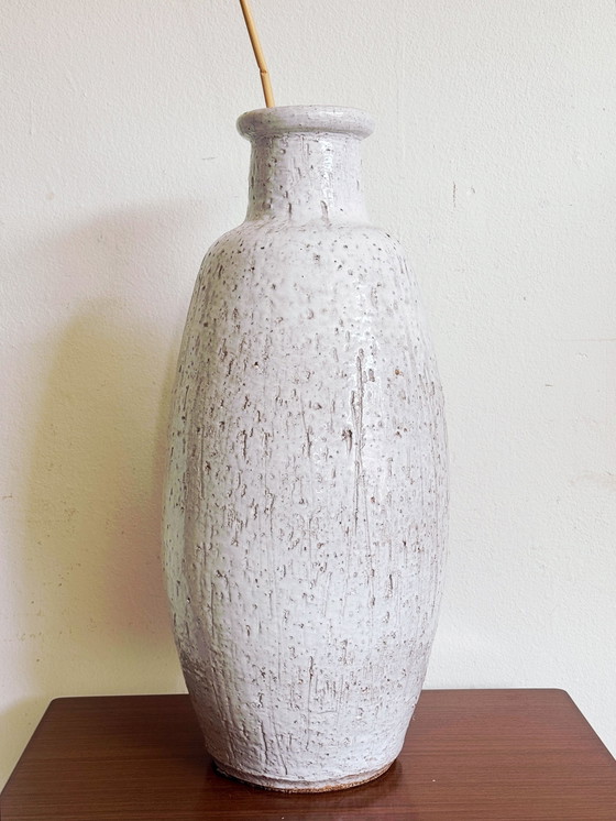 Image 1 of Vase de sol vintage brutaliste en céramique 1970