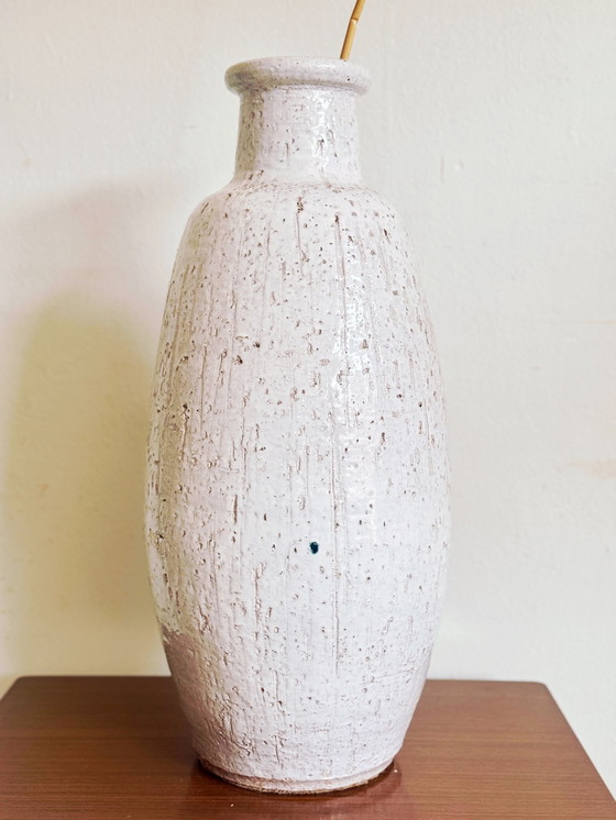 Image 1 of Vase de sol vintage brutaliste en céramique 1970